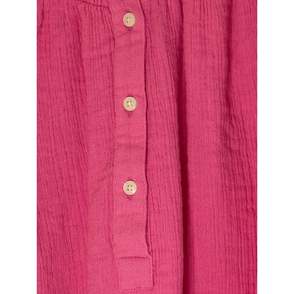 Vineyard Vines Gauze Top Womens XL Pink Smocked Flutter Sleeve Cotton - Picture 3 of 7